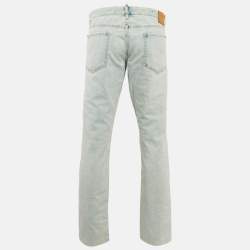 Pre Owned Dsquared2 Blue Denim Patch Detail Jeans XL Waist 38"