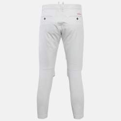 Pre Owned Dsquared2 White Denim Regular Fit Jeans M/Waist 33"