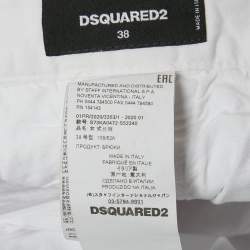 Pre Owned Dsquared2 White Denim Regular Fit Jeans M/Waist 33"