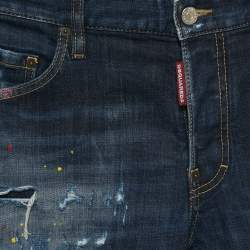 Pre Owned بنطلون جينز سكيني ديكوارد2 دنيم ممزق أزرق مقاس صغير (سمول) خصر 29"