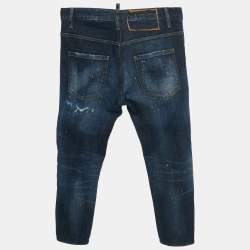 Pre Owned بنطلون جينز سكيني ديكوارد2 دنيم ممزق أزرق مقاس صغير (سمول) خصر 29"