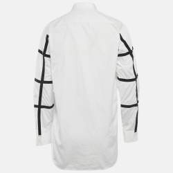 Pre Owned قميص ديسكوارد2 قطن تقليم شريط أبيض مقاس صغير (سمول)