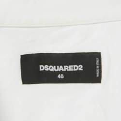 Pre Owned قميص ديسكوارد2 قطن تقليم شريط أبيض مقاس صغير (سمول)