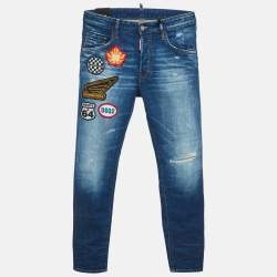 Pre Owned Dsquared2 Blue Denim Skater Jeans S/Waist 32"