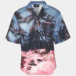 Pre Owned Dsquared2 D2 Multicolour Cotton Sunrise Bowling Shirt S