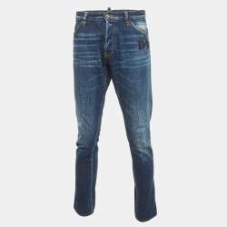 مملوكة مسبقًا Dsquared2 Blue Fading Denim Slim Jeans XL/Waist 38"