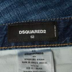 Pre Owned Dsquared2 Blue Fading Denim Slim Jeans XL/Waist 38"