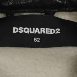 Pre Owned Dsquared2 Black Leather Vest XL