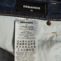 Pre Owned Dsquared2 Blue Denim Slim Fit Distressed Jeans XXL/Waist 40"