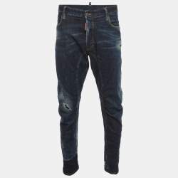 Pre Owned Dsquared2 Blue Denim Slim Fit Distressed Jeans XXL/Waist 40"
