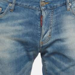 Pre Owned Dsquared2 Blue Faded Denim Distressed Jeans L/Waist 34" 