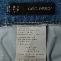 Pre Owned Dsquared2 Blue Faded Denim Distressed Jeans L/Waist 34" 