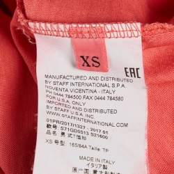 Pre Owned Dsquared2 Red Jersey Twin Power T-Shirt XS