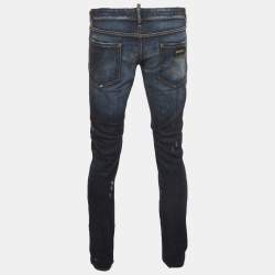 Pre Owned Dsquared2 Navy Blue Faded Denim Slim Fit Jeans XL/Waist 36"