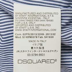 Pre Owned Dsquared2 Grey/Brown Herringbone Wool and Leather Jacket XL