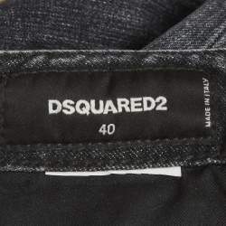 Pre Owned Dsquared2 Black Denim Low Waist Jeans S/Waist 30"