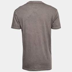 مملوكة مسبقًا Dsquared2 Grey Bear Logo Print Jersey Crewneck T-Shirt L