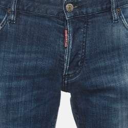 Pre Owned Dsquared2 Blue Distressed Denim Skinny Jeans XL/Waist 36"