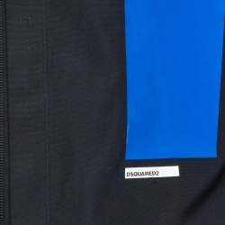 مملوكة مسبقًا Dsquared2 Black Color Block Stripe Detail Cotton Long Sleeve Shirt L