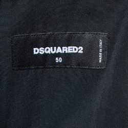مملوكة مسبقًا Dsquared2 Black Color Block Stripe Detail Cotton Long Sleeve Shirt L