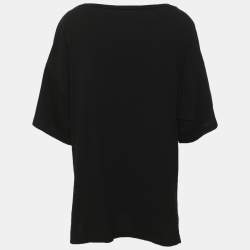 Pre Owned Dsquared2 Black Logo Printed Cotton T-Shirt M