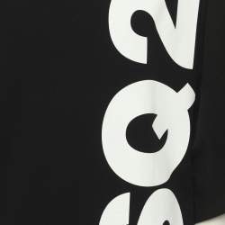 Pre Owned Dsquared2 Black Logo Printed Cotton T-Shirt M