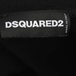Pre Owned Dsquared2 Black Logo Printed Cotton T-Shirt M