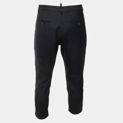 Pre Owned Dsquared2 Black Wool Zip Detail Straight Leg Trousers XL