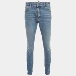 Pre Owned Dsquared2 Blue Distressed Denim Cool Guy Jeans XL/Waist 36"