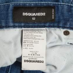 مملوكة مسبقًا Dsquared2 Blue Paint Splattered Distressed Denim Jeans XL/Waist 36"