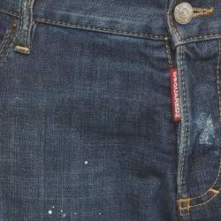 Pre Owned Dsquared2 Blue Denim Distressed Straight Fit Jeans XXXL /Waist 38"