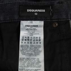 Pre Owned Dsquared2 Grey Distressed Denim Skinny Jeans XL/Waist 38"