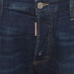 Pre Owned Dsquared2 Blue Distressed Denim Skinny Jeans XXL/Waist 39"