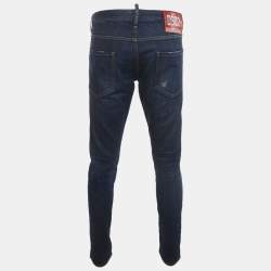 Pre Owned Dsquared2 Blue Distressed Denim Skinny Jeans XXL/Waist 39"