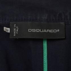 Pre Owned Dsquared2 Navy Blue Cotton Zip-Up Bomber Jacket XL