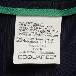 Pre Owned Dsquared2 Navy Blue Cotton Zip-Up Bomber Jacket XL