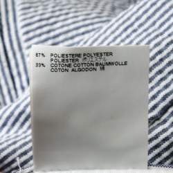 Pre Owned Dsquared2 Blue and White Striped Seersucker Pants S