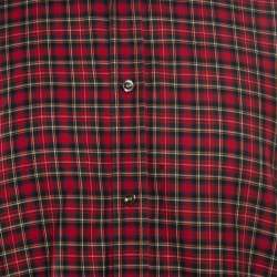 DSquared2 Red Checked Cotton Long Sleeve Shirt XXL