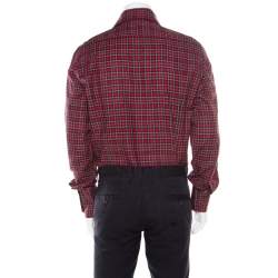 DSquared2 Red Checked Cotton Long Sleeve Shirt XXL