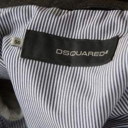 Dsquared2 Black Goat Leather Zip Front Biker Jacket 3XL
