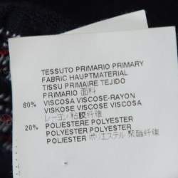 Pre Owned Dsquared2 Bicolor Textured Striped Detail Short Sleeve Polo T-Shirt M