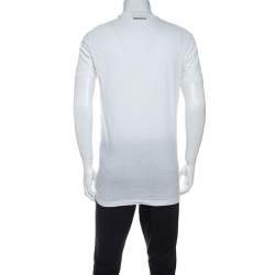 Dsquared2 White Printed Cotton Crew Neck T Shirt M