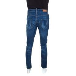 Dsquared2 Blue Distressed Denim Classic Kenny Twist Jeans L