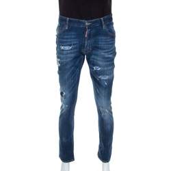 Dsquared2 Blue Distressed Denim Classic Kenny Twist Jeans L