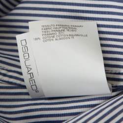 Dsquared2 White Striped Cotton Button Front Shirt 3XL