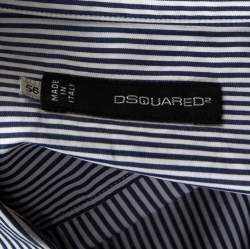 Dsquared2 White Striped Cotton Button Front Shirt 3XL