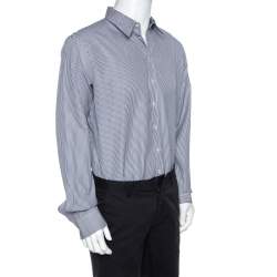 Dsquared2 White Striped Cotton Button Front Shirt 3XL
