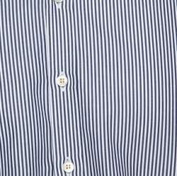 Dsquared2 White Striped Cotton Button Front Shirt 3XL