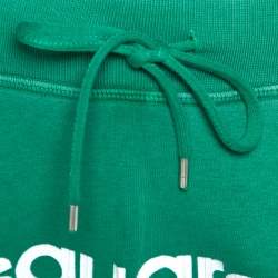Pre Owned Dsquared2 Green Logo Print Cotton Jersey New Dean Fit Shorts M