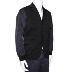 Dsquared Black Wool & Nylon Button Front Jacket XS